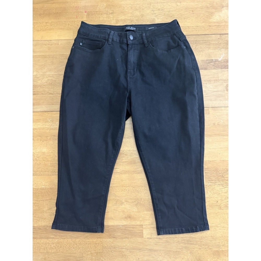 Judy Blue Jeans Women 16W Black Denim Capri Fit High Rise Pockets Casual Stretch